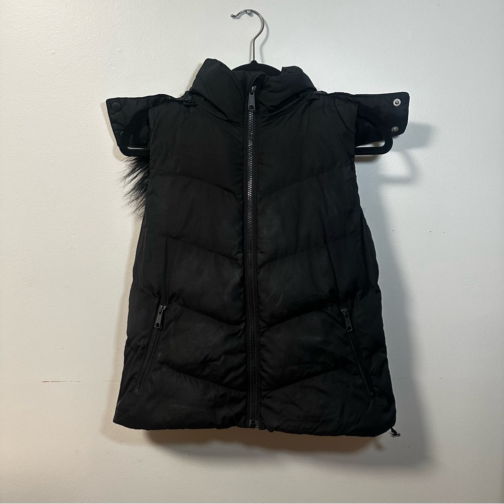 Black Gap Puffer Vest with Detachable Hood